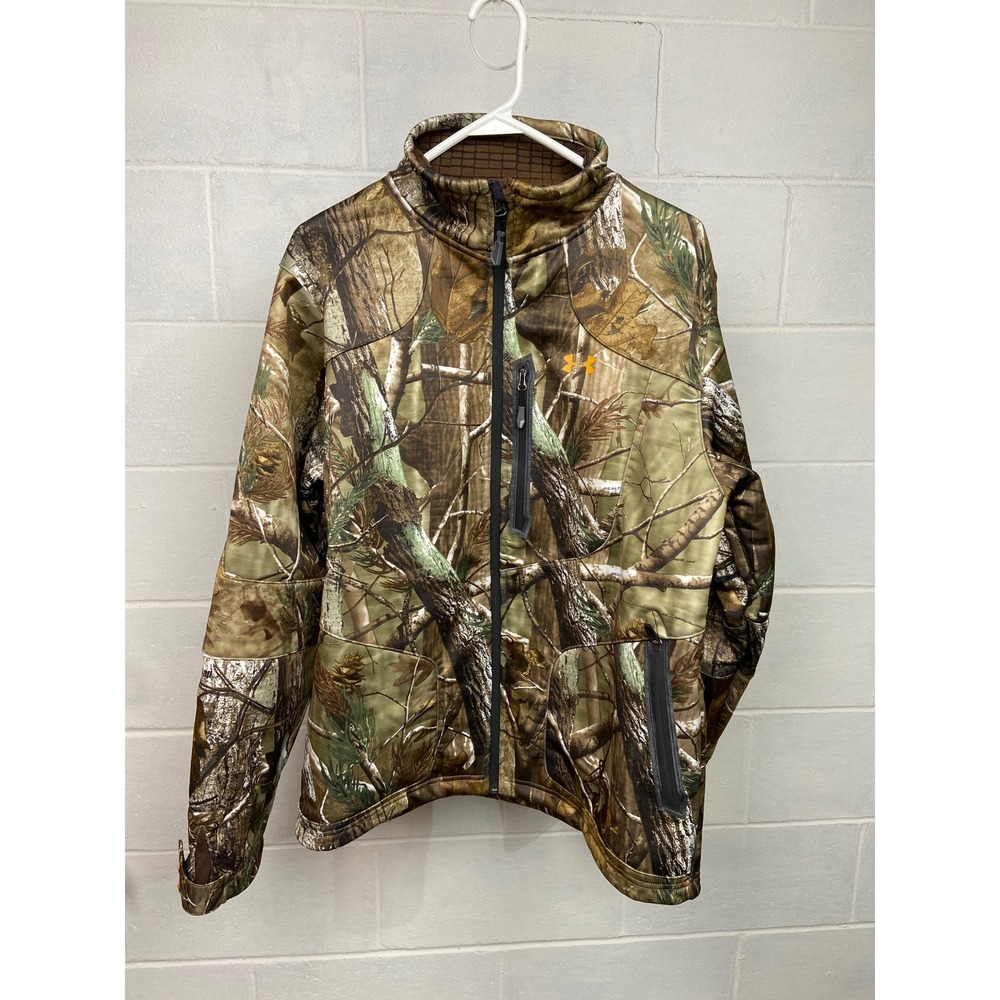 Under Armour Camo Jacket Hunting Outdoors Full Zip Pockets Mens Large‎